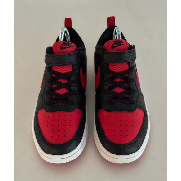 Nike Court Borough Low 2 "Bred" Boys Size 3Y Black Red Shoes BQ5451-007 - Picture 3 of 8